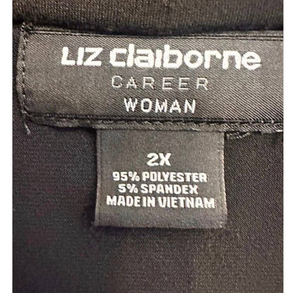 Liz Claiborne Black Open Front Drape Vest Cardigan Plus Size 2X - Picture 9 of 10